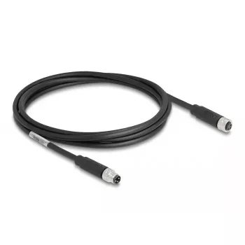 Cable DeLOCK M8 3 polos codificado A macho a hembra PUR TPU 2 m