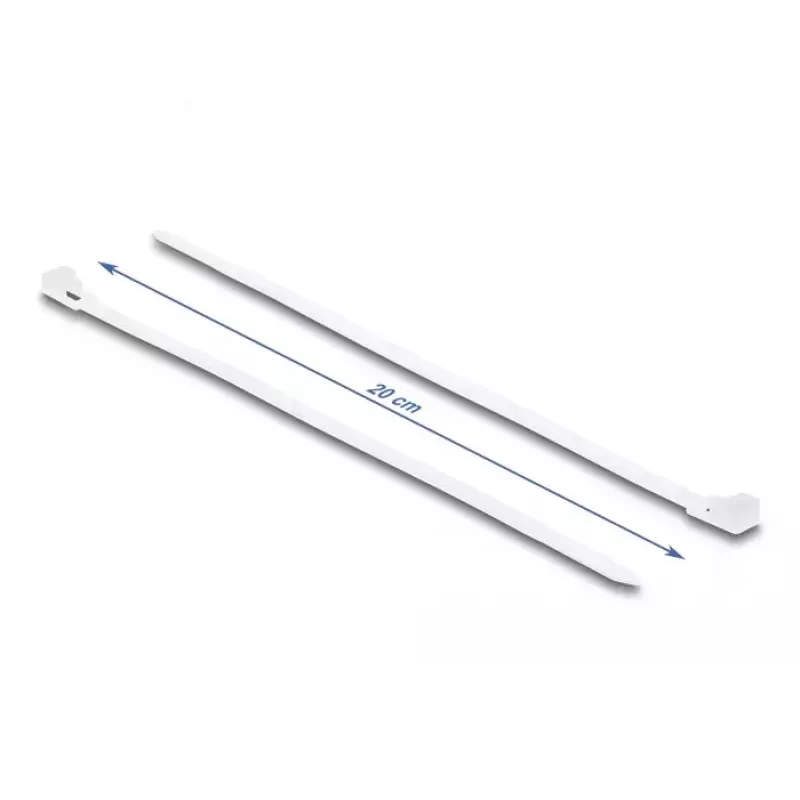DeLOCK Bridas reutilizables, 200 x 4.8 mm, blanco, 100 uds.