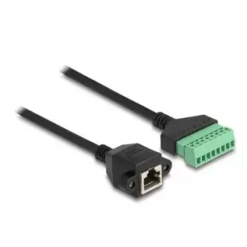 Cable RJ45 DeLOCK Cat.6 hembra a adaptador de regleta de bornes 2 m