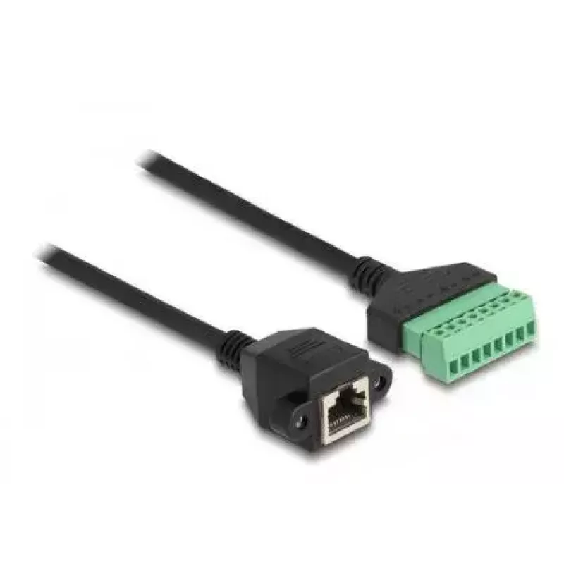Cable RJ45 DeLOCK Cat.6 hembra a adaptador de regleta de bornes 2 m