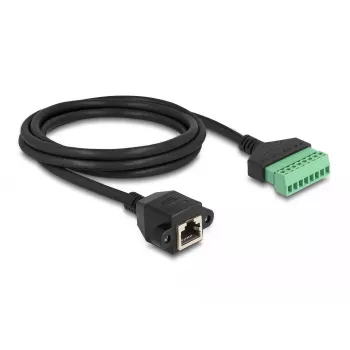 Cable RJ45 DeLOCK Cat.6 hembra a adaptador de regleta de bornes 2 m