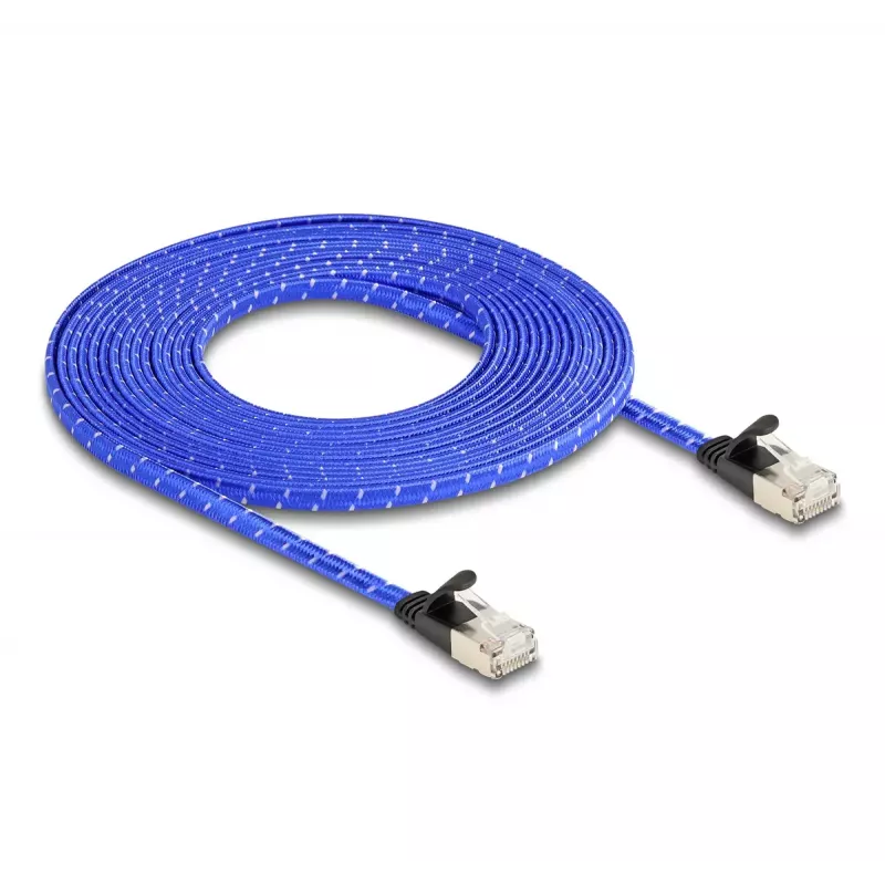 Cable de red DeLOCK RJ45 plano Cat.6A 5 m azul