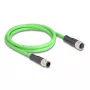 Cable de red DeLOCK M12 codificado D 4 polos macho a hembra PUR (TPU) 2 m