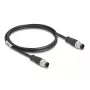 Cable de red DeLOCK M12 codificado D 4 polos macho a macho Cat5e 1 m negro