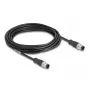 Cable de red DeLOCK M12 codificado D 4 polos macho a macho Cat5e 5 m negro