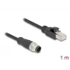 Cable de red DeLOCK M12 codificado A 8 pines macho a macho RJ45 Cat5e 1 m negro