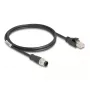 Cable de red DeLOCK M12 codificado A 8 pines macho a macho RJ45 Cat5e 1 m negro
