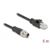 Cable de red DeLOCK M12 codificado X 8 polos macho a macho RJ45 Cat5e 5 m negro