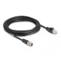 Cable de red DeLOCK M12 codificado X 8 polos macho a macho RJ45 Cat5e 5 m negro