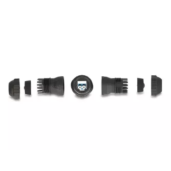Conector de cable de fibra óptica DeLOCK 67046 LC dúplex hembra a LC dúplex hembra OS2 IP68