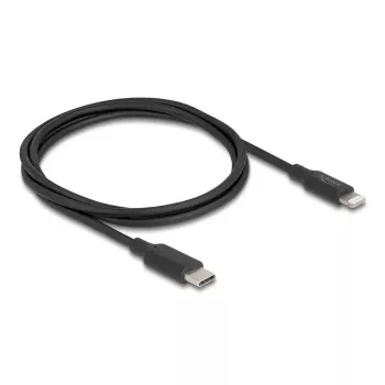 Cable DELOCK USB-C a Lightning fino 1 m, Lightning ↔ USB-C, 9 V 3 A, 3,3 mm, MFi