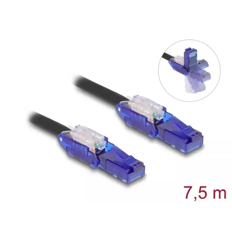Cable de red DeLOCK 80930 RJ-45 Cat6 7,5 m negro violeta
