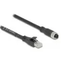Cable de red DeLOCK 80595 M12 a RJ-45 Cat5e 10 m negro