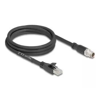 Cable de red DeLOCK 80579 M12 a RJ-45 Cat5e 2 m negro