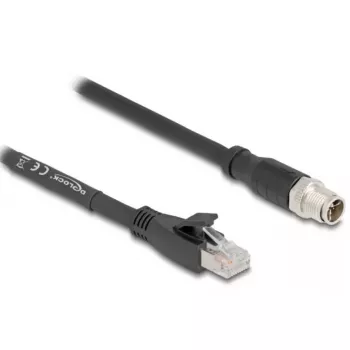 Cable de red DeLOCK 80579 M12 a RJ-45 Cat5e 2 m negro