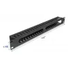 Panel de gestión de cables DELOCK 19 pulgadas 1U metal, 2 aberturas, negro