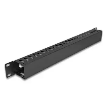 Panel de gestión de cables DELOCK 19 pulgadas 1U metal, 2 aberturas, negro