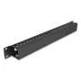 Panel de gestión de cables DELOCK 19 pulgadas 1U metal, 2 aberturas, negro