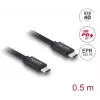 Cable coaxial USB C a USB C DELOCK USB4 Gen 3x2 40 Gbit/s USB PD 3.1 240W 0,5 m