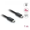 Cable coaxial USB-C a USB-C DELOCK USB4 Gen 3x2 40 Gbit/s USB PD 3.1 240 W 1 m