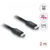 Cable coaxial USB-C a USB-C DELOCK USB4 Gen 3x2 40 Gbps PD 3.1 240 W 2 m
