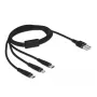 Cable de carga USB DeLOCK 3 en 1 Type-A a Lightning Micro-USB USB Type-C 1 m negro