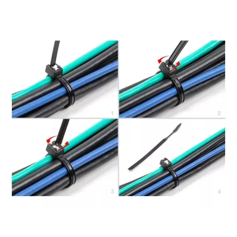 Bridas DeLOCK 280x4,8 mm 50 uds. negro autocortantes