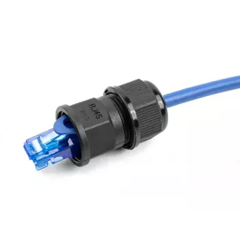 Acoplador de paso RJ45 IP67 impermeable negro DeLOCK