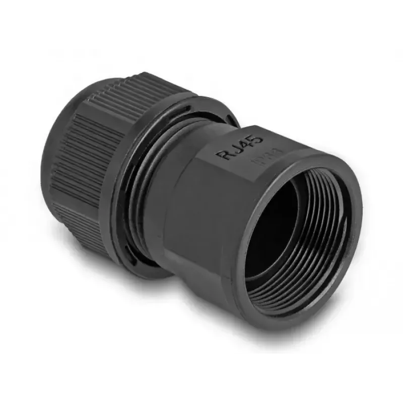 Acoplador de paso RJ45 IP67 impermeable negro DeLOCK