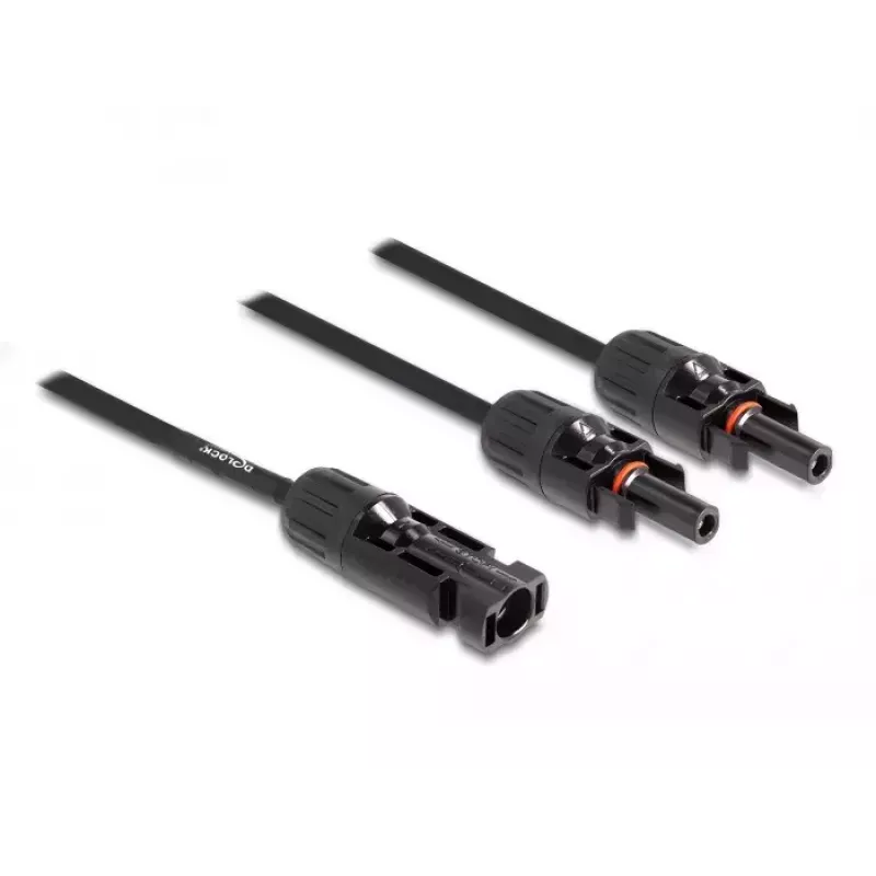 Distribuidor de cable DeLOCK DL4 solar 1 x conector macho a 2 x conector hembra 30 cm negro