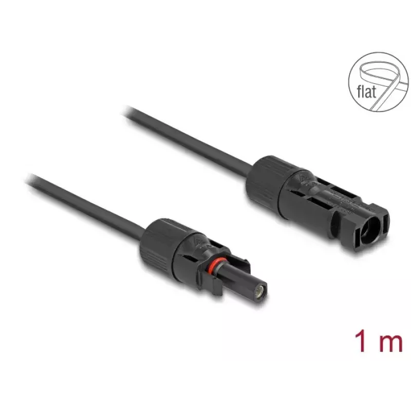 Cable DeLOCK DL4 solar plano conector macho a conector hembra 1 m negro 3,3 mm²