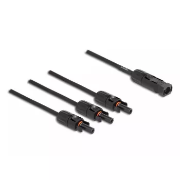 Cable divisor solar DeLOCK DL4 1 x conector macho a 3 x conector hembra 35 cm negro