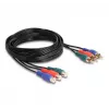 Cable prolongador RCA RGB DeLOCK 3 x conector macho a 3 x conector hembra 3 m