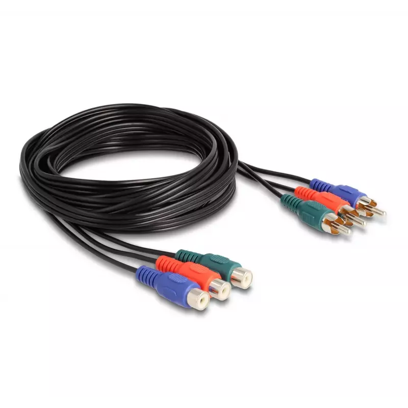 Cable prolongador RCA RGB DeLOCK 3 x conector macho a 3 x conector hembra 3 m