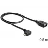 Cable USB Micro-USB B USB A DeLOCK 83271 0,5m negro