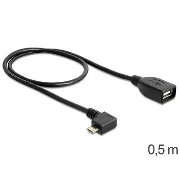 Cable USB Micro-USB B USB A DeLOCK 83271 0,5m negro