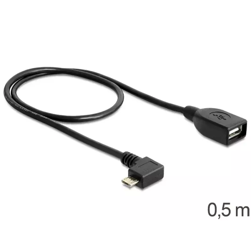 Cable USB Micro-USB B USB A DeLOCK 83271 0,5m negro