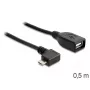 Cable USB Micro-USB B USB A DeLOCK 83271 0,5m negro