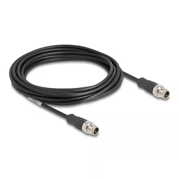 Cable de red DeLOCK M12 X-codificado 8 polos conector macho a conector macho Cat5e 5 m negro
