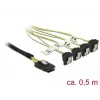 Cable de alimentación interno DeLOCK 85686 0,5 m Mini SAS SFF-8087 a 4 SATA