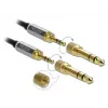 Cable de audio DELOCK 85837 — 2 m, 3,5 mm conector macho a conector macho, contactos dorados, AWG 28, negro