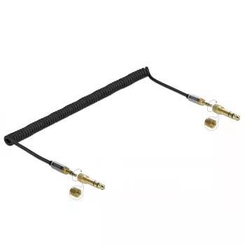 Cable de audio DELOCK 85838 — 3,5 mm conector macho a 3,5 mm conector macho, 3 m, contactos dorados, 28 AWG, negro