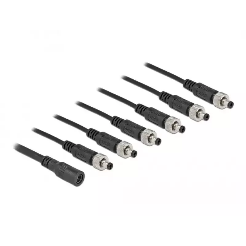 Divisor de cable DeLOCK 86591 5,5 x 2,1 mm 1 x hembra a 6 x macho atornillable