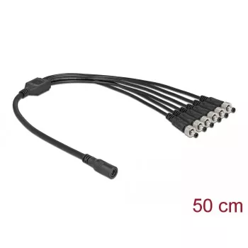 Divisor de cable DeLOCK 86591 5,5 x 2,1 mm 1 x hembra a 6 x macho atornillable