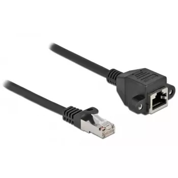 Cable prolongador de red S/FTP RJ45 macho a RJ45 hembra Cat.6A 2 m negro DeLOCK 87002