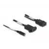 Cable HDMI DeLOCK 4K 60 Hz con alimentación DC 2,1 x 5,5 mm 0,30 m montaje en panel