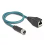 Cable adaptador DeLOCK M12 codificación X hembra de 8 pines a hembra RJ45 50 cm