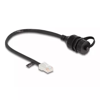 Cable de red DeLOCK 88012 RJ45 macho a RJ45 hembra Cat5e 0,25 m negro
