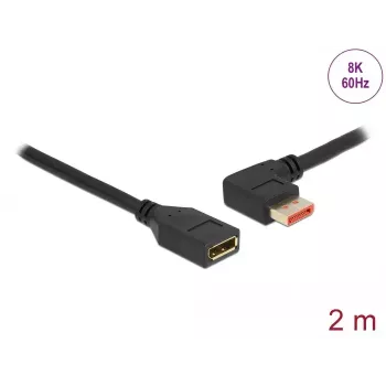 Cable alargador DisplayPort DeLOCK 87075 2 m 90° izquierda acodado