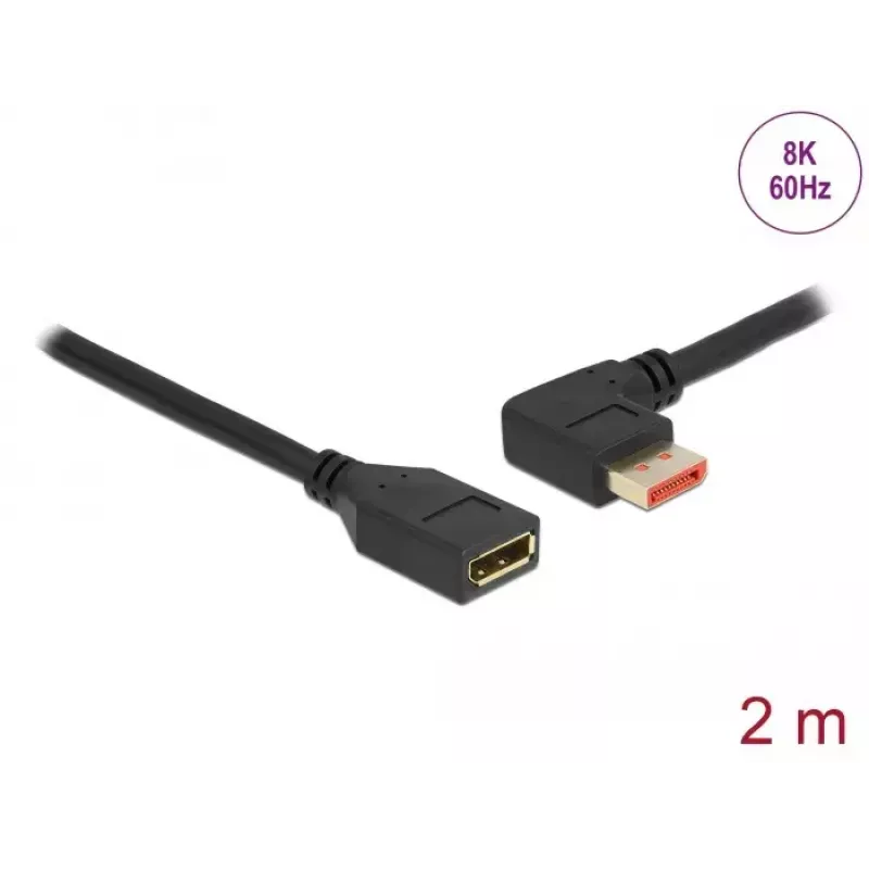 Cable alargador DisplayPort DeLOCK 87075 2 m 90° izquierda acodado